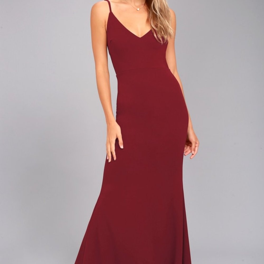 Lulu's - INFINITE GLORY WINE RED MAXI DRESS